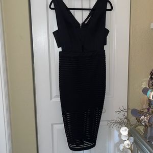 Fitted cut out bandage midi dress